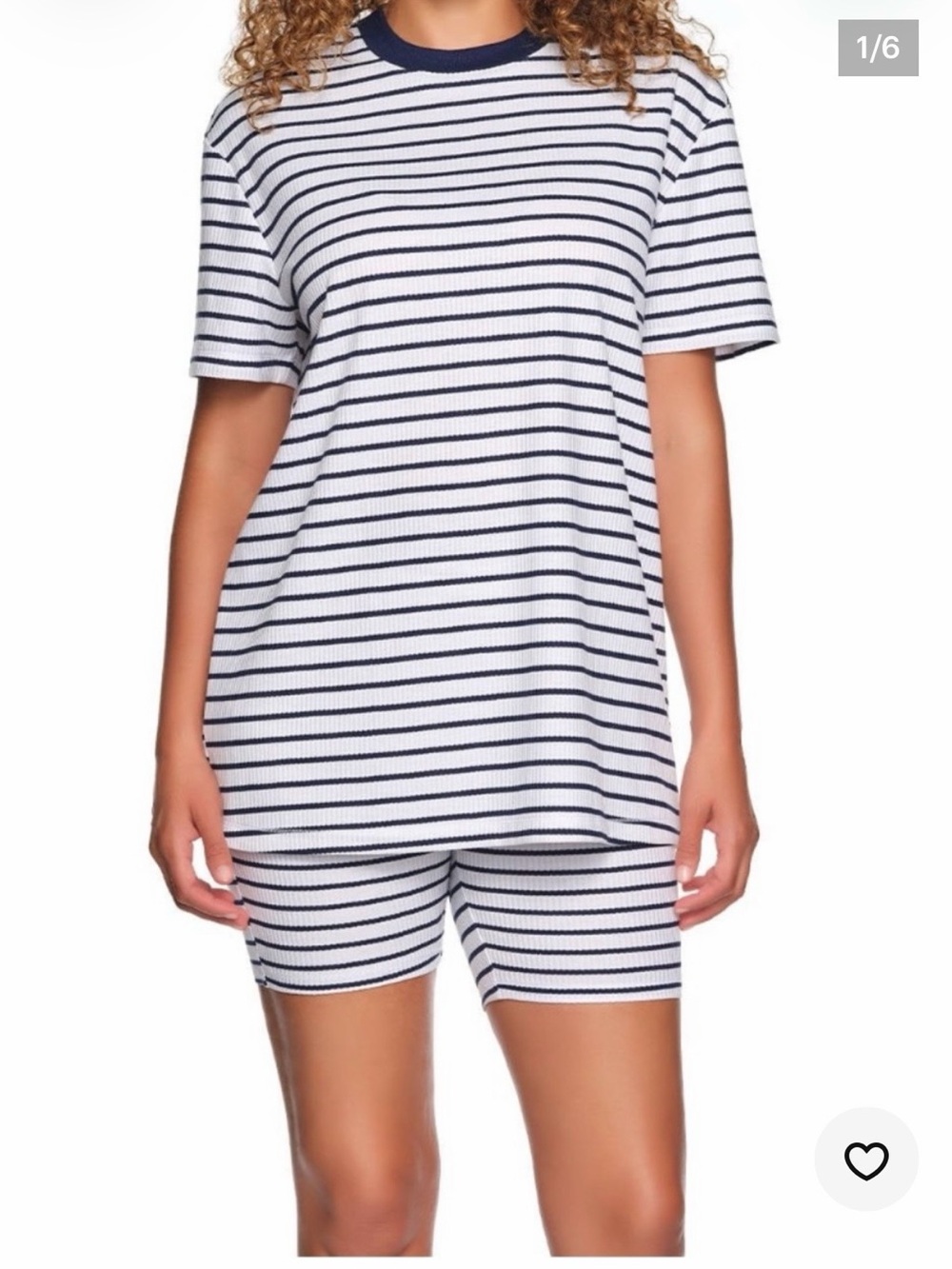 NWT Loft Women's Navy & White Striped Ribbed Sleep Set size XS